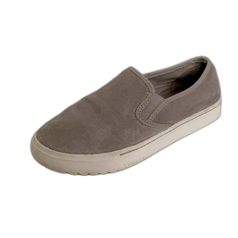 Sorel Women's Taupe Brown Suede Leather Slip-On Camp Sneak Sneakers Size 8